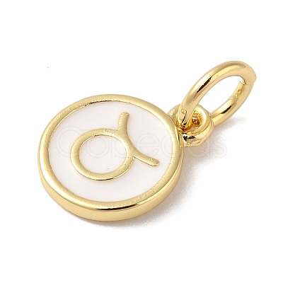 Real 18K Gold Plated Brass Enamel Charms KK-L216-001G-D-1