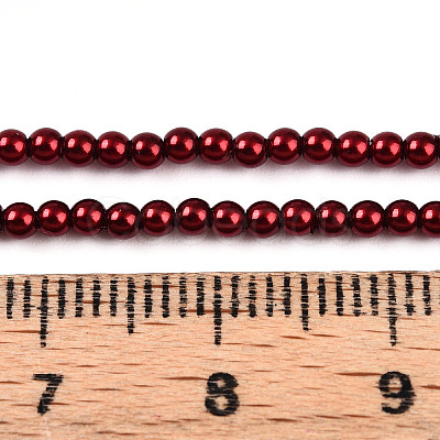 Baking Paint Pearlized Glass Pearl Bead Strands HY-N002-2mm-A13-1