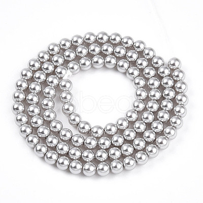 Baking Paint Pearlized Glass Pearl Bead Strands X-HY-N002-4mm-A03-1