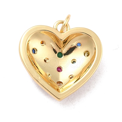 Eco-Friendly Brass Micro Pave Cubic Zirconia with Enamel Pendants KK-K268-15G-1