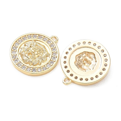 Brass Micro Pave Clear Cubic Zirconia Pendants KK-CBA3EDE-06G-B-1