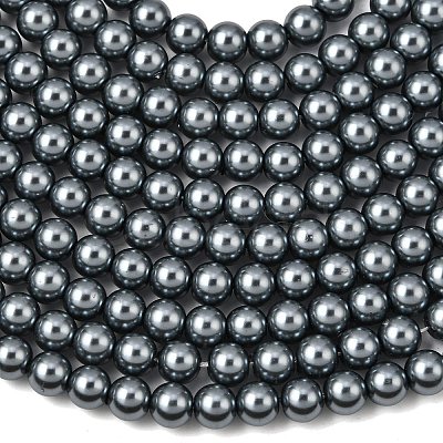 Eco-Friendly Dyed Glass Pearl Round Beads Strands HY-A002-6mm-RB077-1
