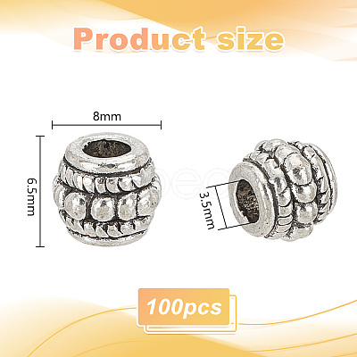 PandaHall Elite 100Pcs Tibetan Silver Beads FIND-PH0020-01-1