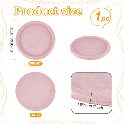 Round Wood Covered with Velvet Jewelry Display Trays for Earrings Rings Necklaces Bracelets ODIS-WH0043-178A-01-1