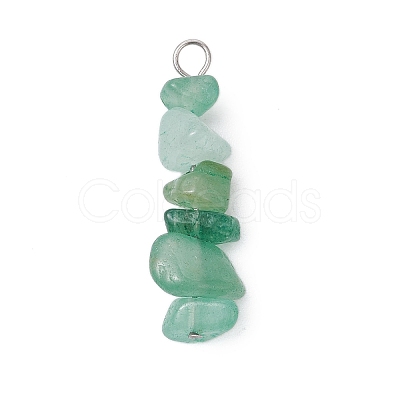 3Pcs Natural Rose Quartz & Green Aventurine & Lapis Lazuli Chip Beaded Constellation Pendants PALLOY-JF03043-12-1