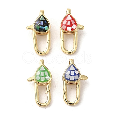 Brass Enamel Lobster Claw Clasps KK-K385-013G-1
