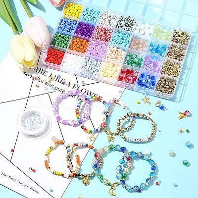 DIY Alloy & Polymer Clay & Glass Earring/Bracelets Jewelry Making Kits DIY-FS0007-29-1