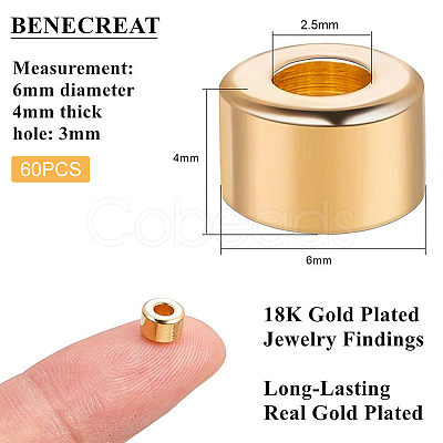60Pcs Brass Beads KK-BC0015-39-1