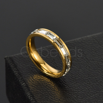 304 Stainless Steel with Crystal Rhinestone Finger Rings FS-WGF5DC4-12-1