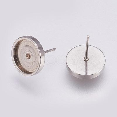 Non-Tarnish 201 Stainless Steel Stud Earring Settings STAS-I088-F-01P-1