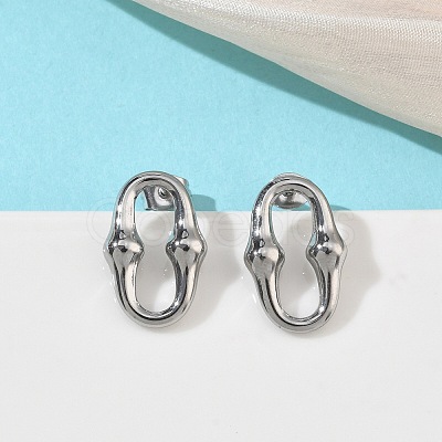 6 Pairs 304 Stainless Steel Stud Earrings EJEW-C180-01P-1