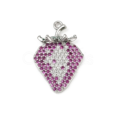 Brass Micro Pave Cubic Zirconia Pendants KK-M322-48P-03-1