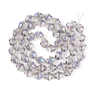 Electroplate Transparent Glass Beads Strands EGLA-N020-03I-1
