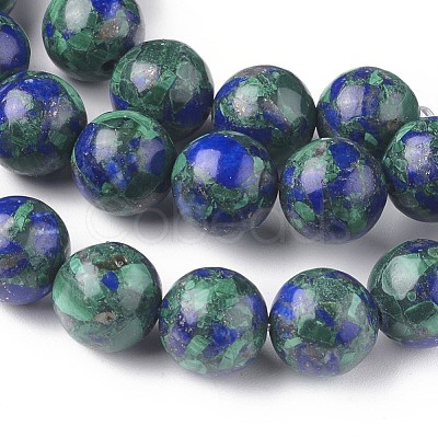 Assembled Synthetic Lapis lazuli and Malachite Beads Strands G-L528-03B-1