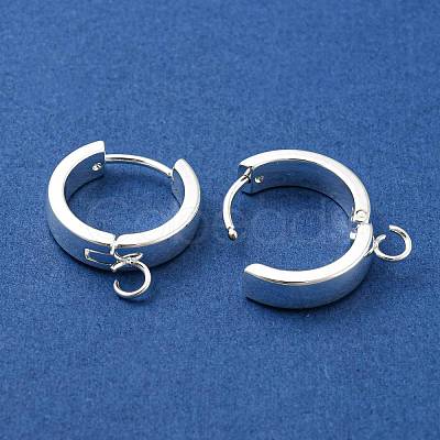 201 Stainless Steel Huggie Hoop Earrings Findings STAS-A167-01T-S-1