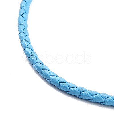 Braided Round Imitation Leather Bracelets Making BJEW-H610-01G-1