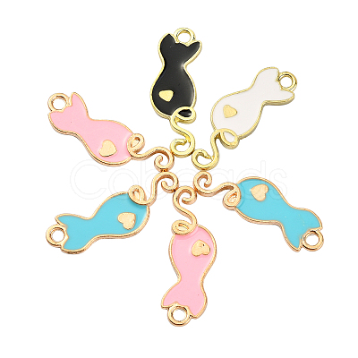 40Pcs 4 Colors Alloy Enamel Pendants ENAM-CJ0002-29-1