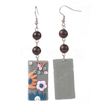 Polymer Clay Dangle Earrings EJEW-JE04412-01-1