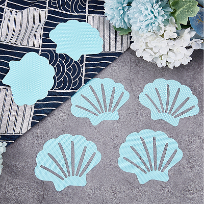 Shell-Shaped Rubber & Plastic Bathtub Non-Slip Stickers AJEW-WH0258-258B-1