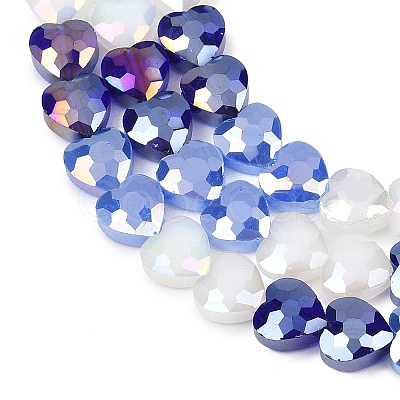 Electroplate Transparent Glass Beads Strands GL-CBADAFE-01I-1