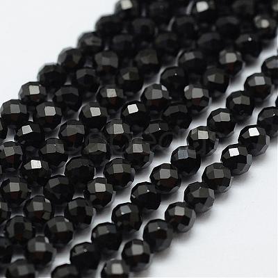 Natural Black Spinel Beads Strands G-E366-07-3mm-1
