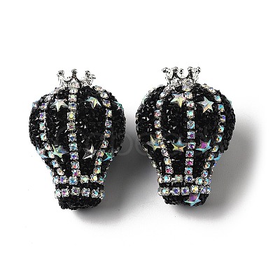 Crown Hot Air Balloon Acrylic Rhinestone Beads OACR-S048-03A-1