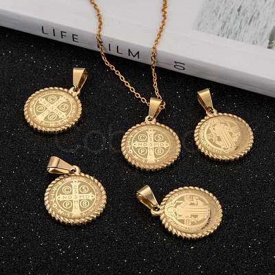 304 Stainless Steel Pendants Ion Plating(IP) Hand Polished STAS-O065-18-1