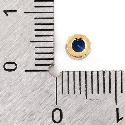 Rack Plating Flat Round Brass Micro Pave Cubic Zirconia Cabochons KK-F874-03G-02-1