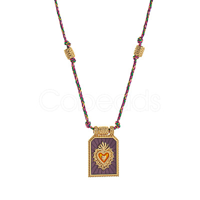 Brass and Enamel Pendant Necklaces FS-WG2CA9F-10-1