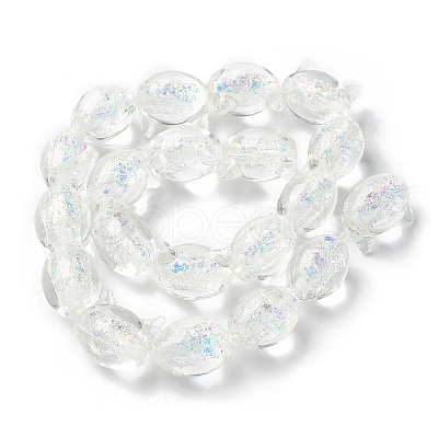 Handmade Foil Lampwork Beads Strands FOIL-Z001-04E-1
