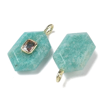 Natural Amazonite Faceted Pendants G-F819-01G-05-1