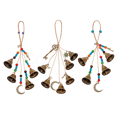 Iron Bell Pendant Decorations HJEW-AB00156-1