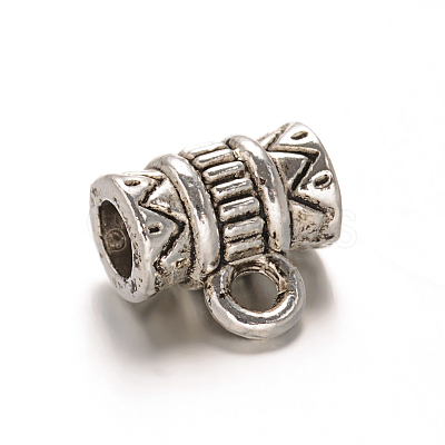 Column Tibetan Style Alloy Tube Bails X-TIBEB-O010-33AS-RS-1