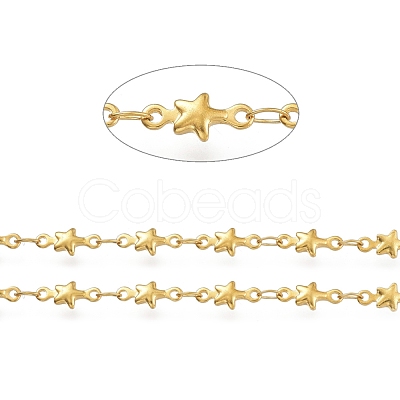 304 Stainless Steel Star Link Chains CHS-M003-04G-1