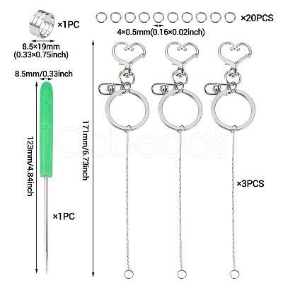 Alloy Heart Lipstick Keychains Making Kits DIY-TA0014-02-1