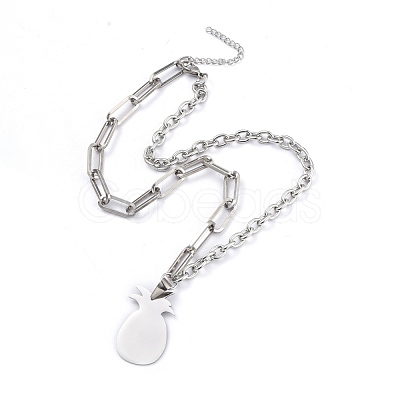 Non-Tarnish 304 Stainless Steel Paperclip Chains & Cable Chain Jewelry Sets SJEW-K153-54P-1