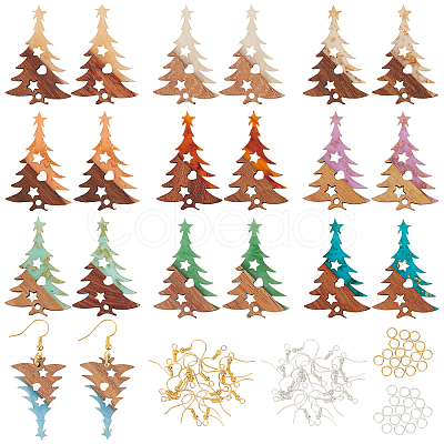 DIY Wood Dangle Earring Making Kits DIY-OC0006-37-1
