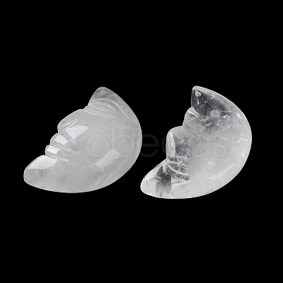 Natural Quartz Crystal Carved Healing Moon with Human Face Figurines G-B062-06F-1