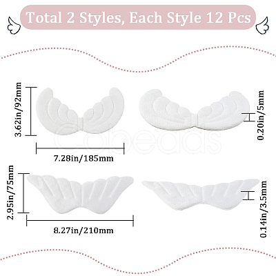 Gorgecraft 24Pcs 2 Style Cloth Angel Wings Ornament Accessories DIY-GF0007-96-1