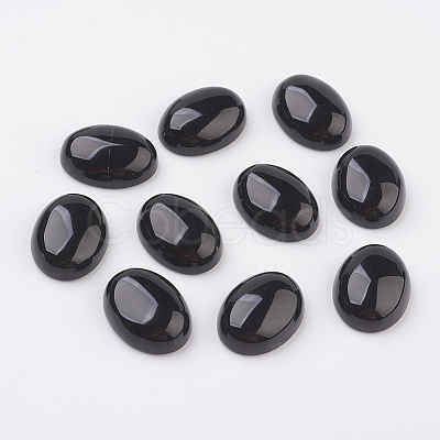 Natural Obsidian Flat Back Cabochons X-G-G741-18x25mm-20-1
