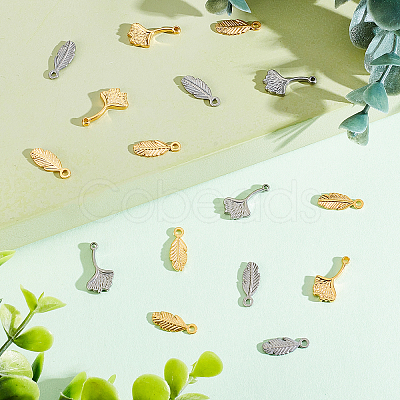 24Pcs 4 Style 304 Stainless Steel Pendants STAS-DC0010-14-1