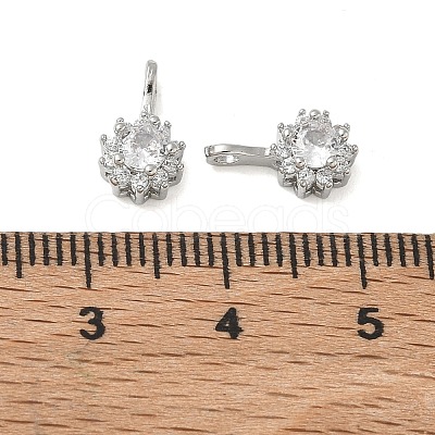Brass Pave Clear Cubic Zirconia Charms CU-CBA9FFD-11P-09-1