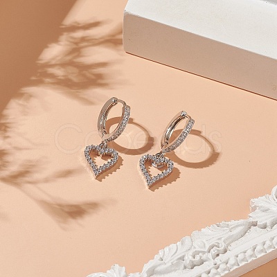 Brass Micro Pave Clear Cubic Zirconia Hoop Earring EJEW-JE05226-02-1