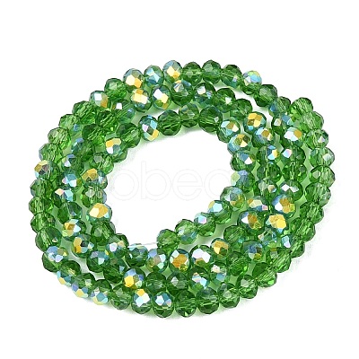 AB Color Plated Transparent Glass Rondelle Beads Strands EGLA-T029-4mm-10M-1