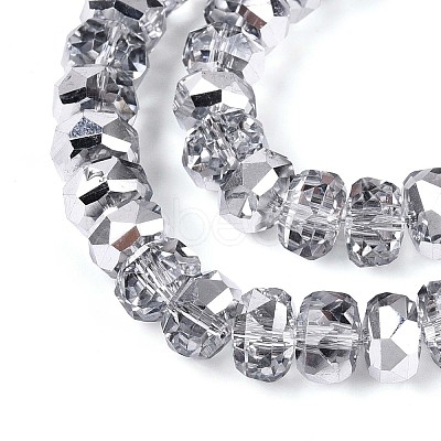 Electroplate Transparent Glass Beads Strands EGLA-N022-04A-C01-1