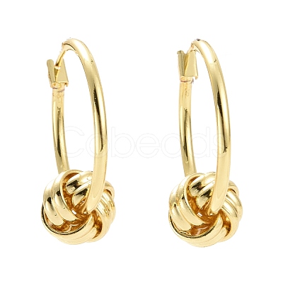 Brass Knot Hoop Earrings for Women EJEW-A072-19LG-1