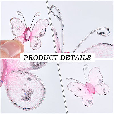 80Pcs 8 Colors Lace Butterfly Display Decorations DIY-CP0012-98-1