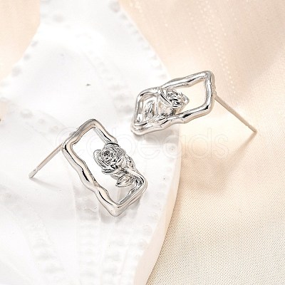 Brass Stud Earrings EJEW-G432-01P-1