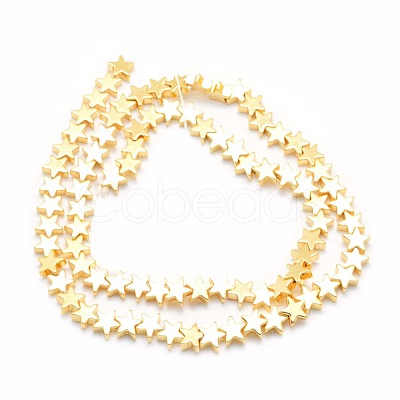 Electroplate Non-magnetic Synthetic Hematite Beads Strands G-L485-15C-G-1