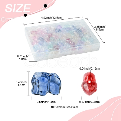 60Pcs 10 Colors Spray Painted Glass Beads GLAA-FS0002-05-1